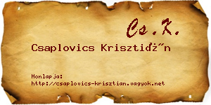 Csaplovics Krisztián névjegykártya