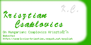 krisztian csaplovics business card